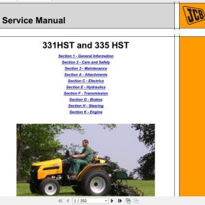 JCB Groundcare 331 335 HST Service Manual 1