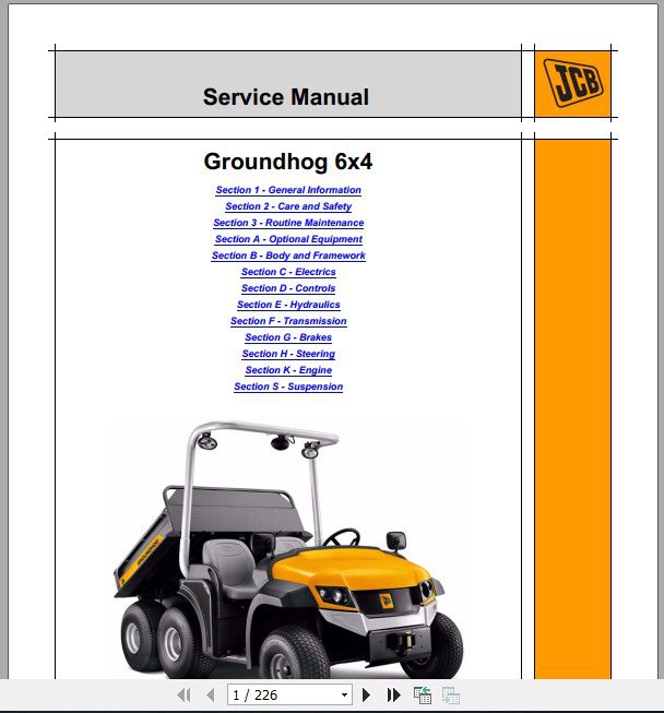 JCB Groundcare Groundhog 6x4 Workmax 6x4 Service Manual 1 1