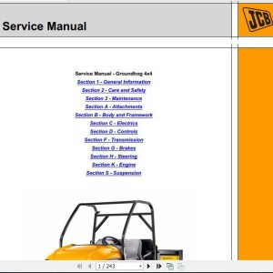 JCB Groundcare Hog 4x4 Workmax 1000D Service Manual 1