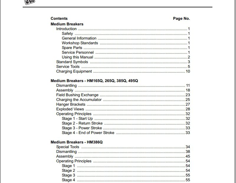 JCB Hydraulic Breakers Professional Range Attachments Service Manual 2