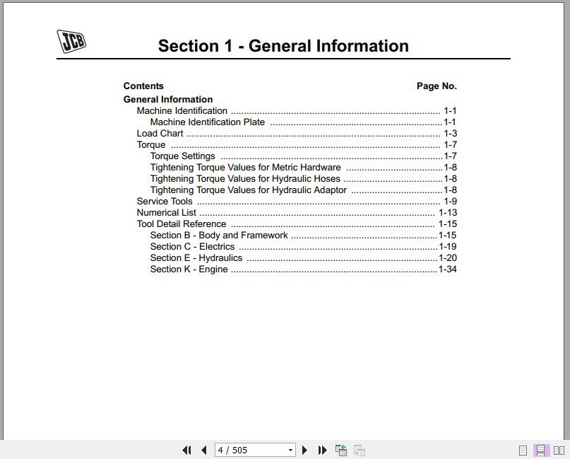 JCB Liftall 1253120215531554 Service Manual 2