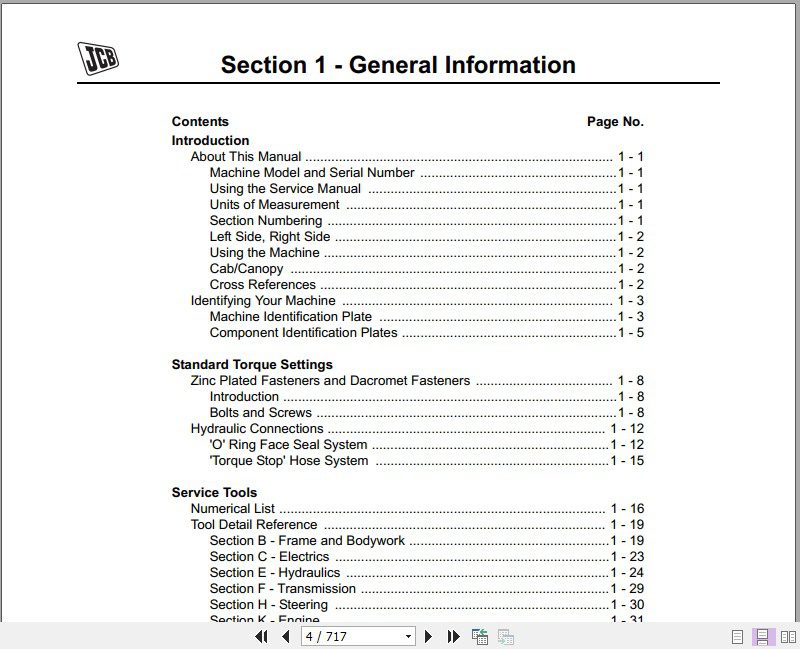 JCB Liftall 506C506CHL508C Service Manual 2
