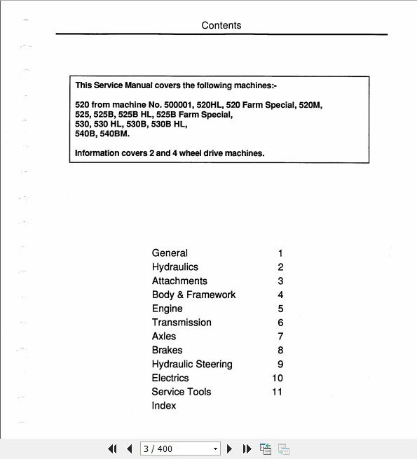 JCB Liftall Loadall 520 525 530 540 Service Manual 2 Copy