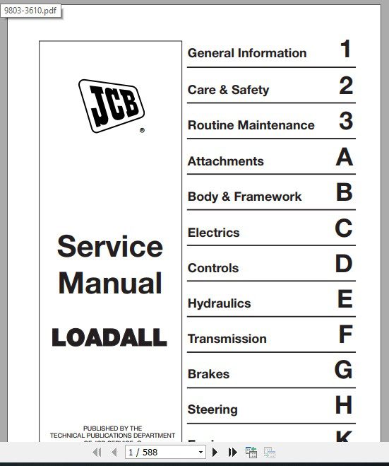JCB Liftall Loadall 520 55 526 55 5265 Engine Perkins Perkins Tier 2 Service Manual