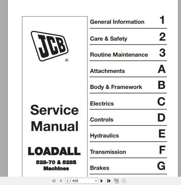 JCB Liftall Loadall 528 70 528S Engine Perkins Perkins Tier 2 Service Manual 1