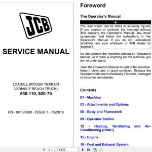 JCB Liftall Loadall 530 110 530 70 Service Manual 1