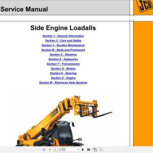 JCB Liftall Loadall 535 125 HiViz 550 170 Engine JCB Tier 3 SDSESF Service Manual 1