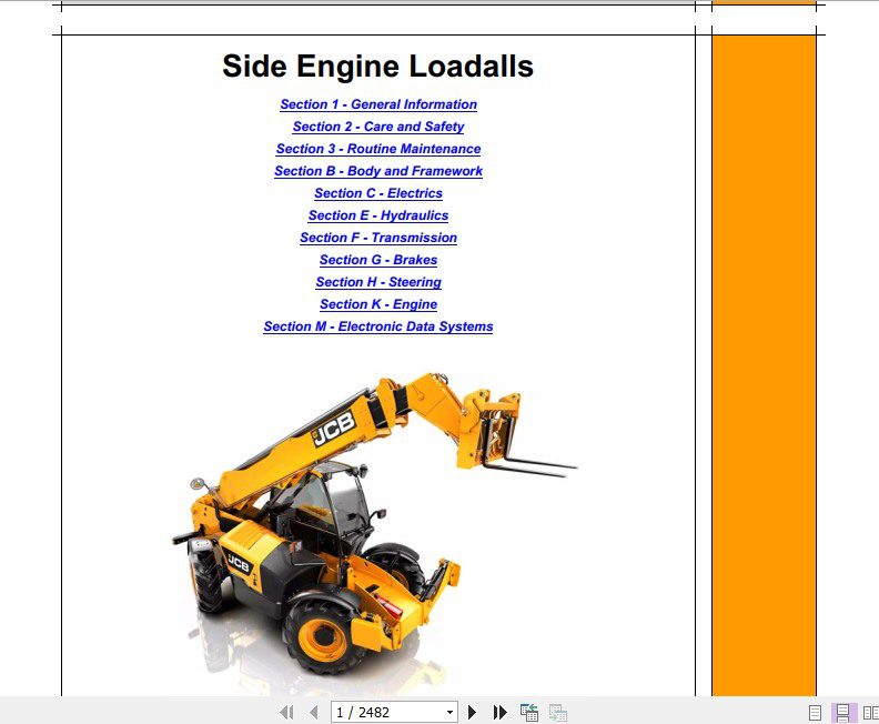 JCB Liftall Loadall 535 125 HiViz 550 170 Engine JCB Tier 4i DHSHISL Service Manual 1