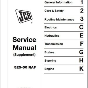 JCB Liftall Supplement 525 50 RAF Service Manual 1