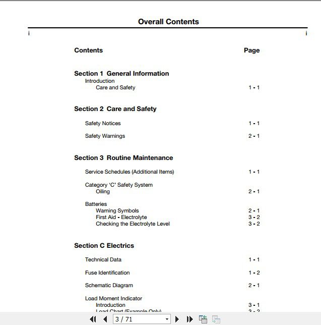 JCB Liftall Supplement 525 50 RAF Service Manual 2
