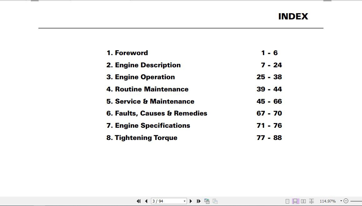 JCB Mobile Platform Kirloskar Water Cooled BSIII Series Engines Operator Maintenance Manual 2