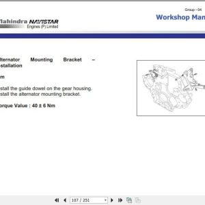 JCB Mobile Platform Mahindra Navistar Acteon 6 12 Mechanical Engine Workshop Manual 3