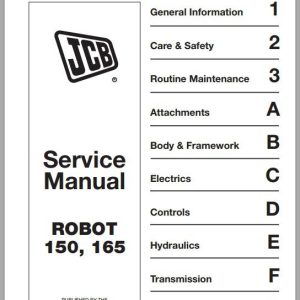 JCB Mobile Platform SkidSteer Robot 150 165 Sevice Manual 1