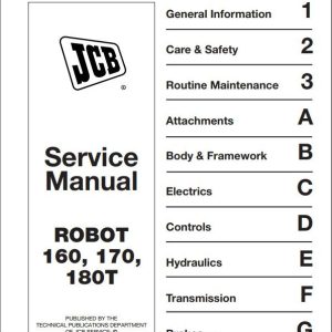 JCB Mobile Platform SkidSteer Robot 160 170 180T Sevice Manual 1