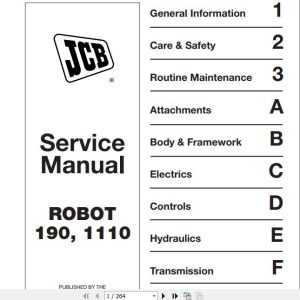 JCB Mobile Platform SkidSteer Robot 190 1110 Sevice Manual 1 1
