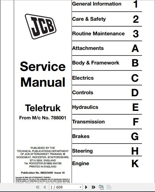JCB Tele Truck 2 0 2 5 3 0 3 50 Includes lnteligent Transmission OTI Sevice Manual 1
