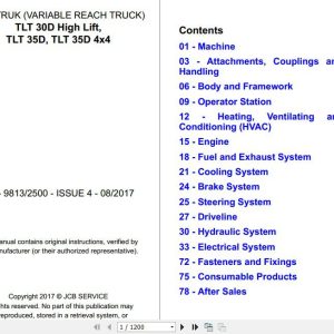 JCB Tele Truck 300 HL TLT 350 TLT 35D 4x4 Sevice Manual 2