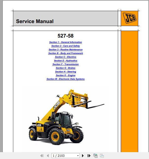 JCB Tele Truck 527 58 Engine JCB Tier 3 SDSF JCB Tier 4i SH Sevice Manual 1