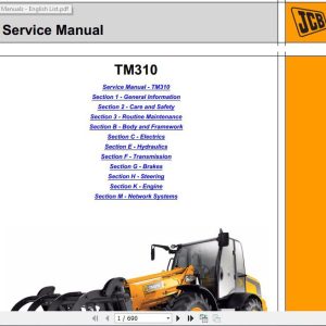 JCB Tele Truck TM310 Tier 3 Sevice Manual 1