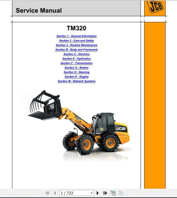 JCB Tele Truck TM320 Tier 4F Sevice Manual 1