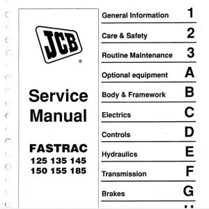 JCB Tractor 125 135 145 150155185 Fastrac Sevice Manual 1
