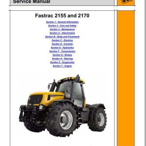 JCB Tractor Fastrac 2155 2170 Tier 3 Sevice Manual 1