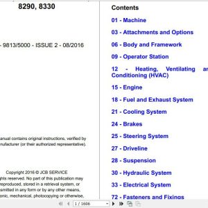 JCB Tractor Fastrac 8290 and 8330 Sevice Manual 2