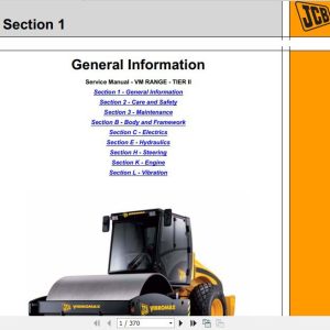 JCB Vibromax Roller VM Range Tier 2 Sevice Manual 1
