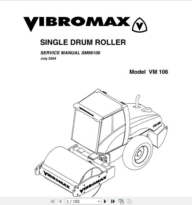 JCB Vibromax Roller VM106 Sevice Manual 1