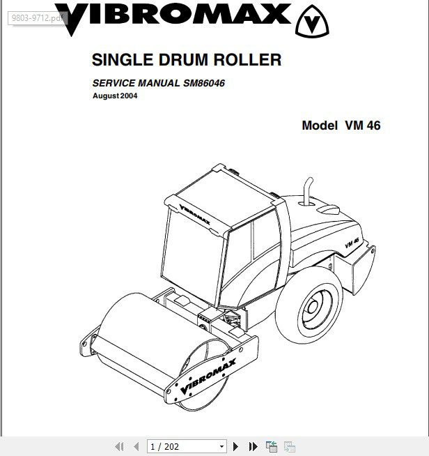 JCB Vibromax Roller VM46 Sevice Manual 1