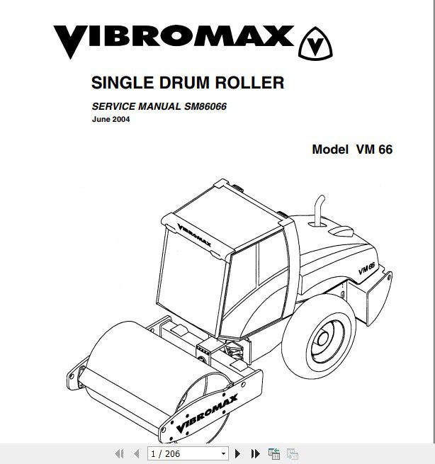 JCB Vibromax Roller VM75D VM75PD VM66 Sevice Manual 1