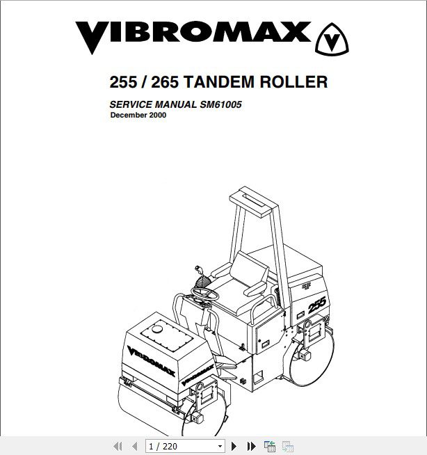 JCB Vibromax Roller VMT270 280 W255 W265 Sevice Manual 1