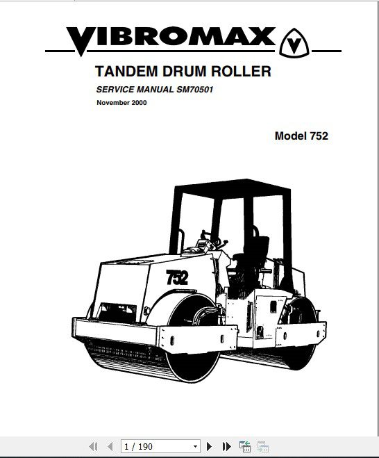 JCB Vibromax Roller VMT850 752 Sevice Manual 1