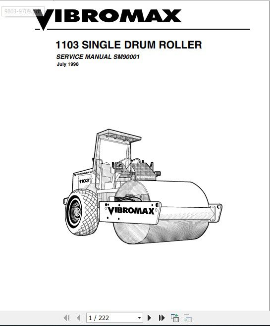JCB Vibromax Roller W1103 Sevice Manual 1