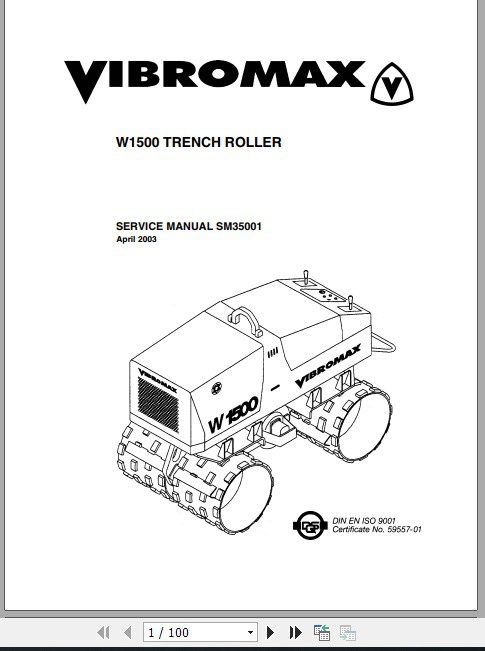JCB Vibromax Roller W1500 JKC 42000799 Sevice Manual 1