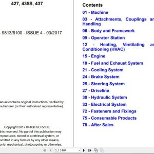 JCB Wheeled Loader 427 435S 437 Tier 4 Final Sevice Manual 2