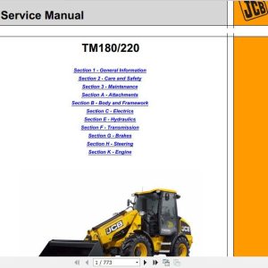 JCB Wheeled Loader TM180 TM220 Engine Deutz Sevice Manual 1