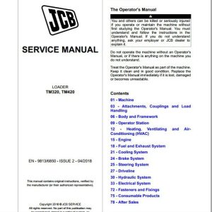 JCB Wheeled Loader TM320 TM420 Tier 4F Sevice Manual 1
