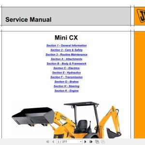 JCB Backhoe Loader JCB Mini CX Service Manual 1