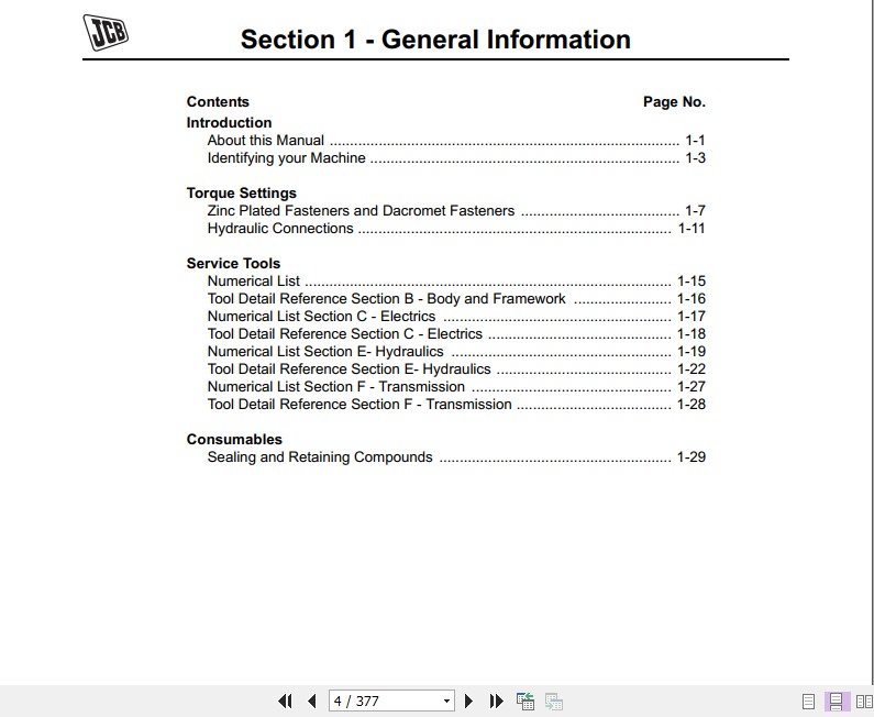 JCB Backhoe Loader JCB Mini CX Service Manual 2
