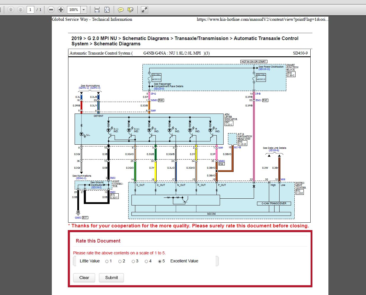 KIA Cerato 2019 G 2.0 MPI NU Schematic Diagrams 8