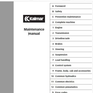 Kalma DRF 400 450 Maintenance Manual UDRF01.04GB 1
