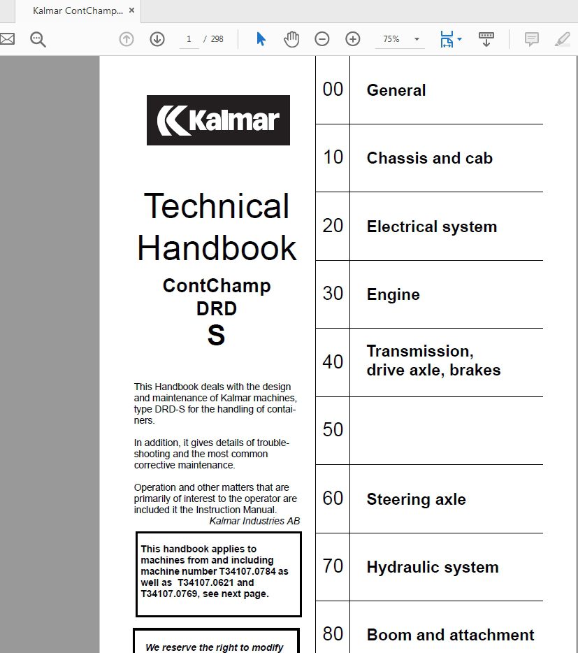 Kalmar ContChamp Onderhoud DRD GB DRD S Technical Handbook 1