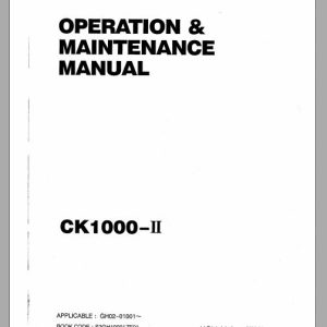 Kobelco Crane CK1000 II Operators Manual 1