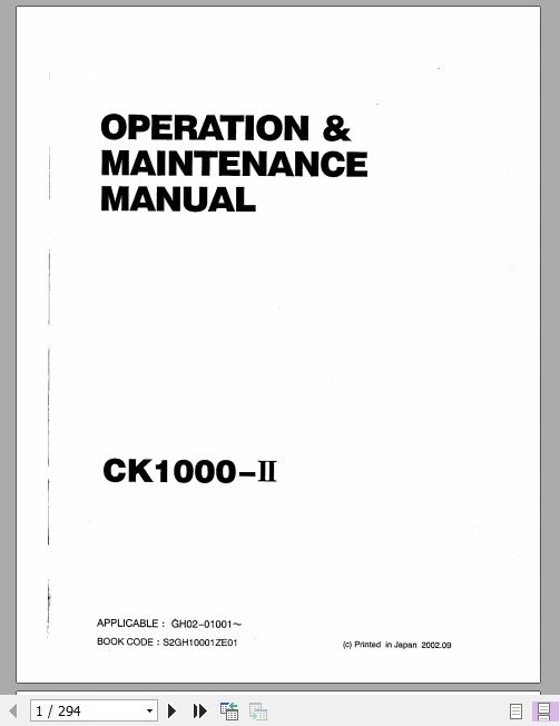 Kobelco Crane CK1000 II Operators Manual 1