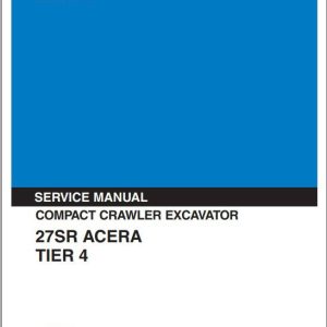 Kobelco Crawler Excavator 27SR Acera Tier 4 Compact Service Manual 1
