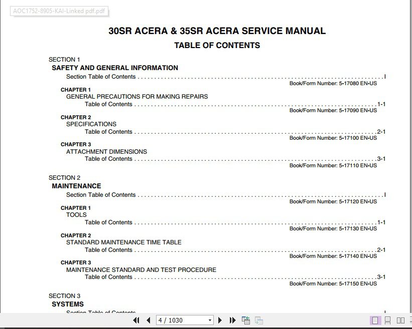 Kobelco Crawler Excavator 30 35SR Acera Tier 4 Compact Service Manual 2