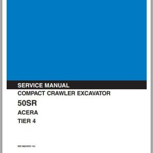Kobelco Crawler Excavator 50SR Acera Tier 4 Compact Service Manual 1