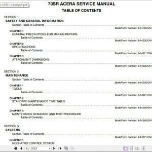 Kobelco Crawler Excavator 70SR Acera Tier 4 Service Manual 2