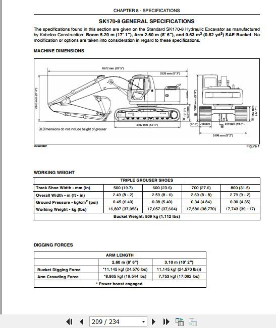Kobelco Crawler Excavator SK170 8 Tier 3 ROPS Operators Manual 4